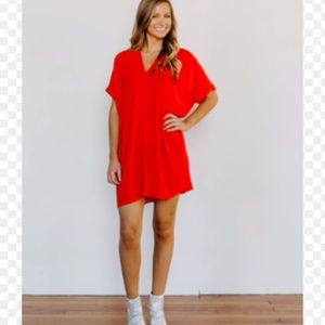 NWOT Karlie Red V-Neck Dress